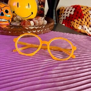 Orange Geometric Anemone Seashell Women's Glasses